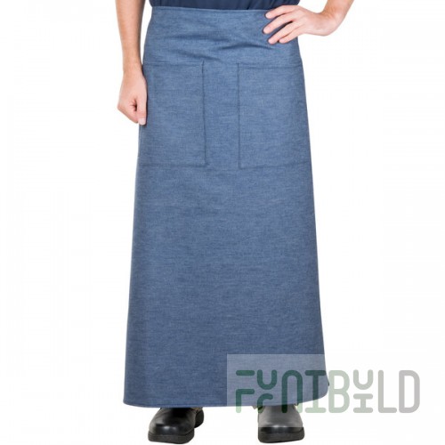 Intedge Denim Poly-Cotton Bistro Apron with 2 Pockets - 38