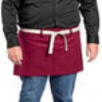 Uncommon Chef 3103 Burgundy Customizable Poly-Cotton Beltway Waist Apron with Natural Webbing and 3 Pockets - 14