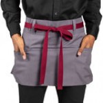 Uncommon Chef 3103 Burgundy Customizable Poly-Cotton Beltway Waist Apron with Natural Webbing and 3 Pockets - 14
