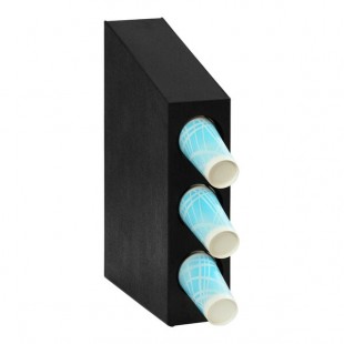 Cal-Mil Classic Black Plastic 3-Compartment Countertop Cup Dispenser 24064-3-13