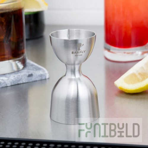 Barfly® M37006 1 oz. & 2 oz. Stainless Steel Heavy-Duty Straight Rim Bell Jigger