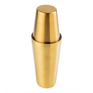 TableCraft 18 oz. Gold Stainless Steel 2-Piece Boston Shaker Set 11867 - 3/Case