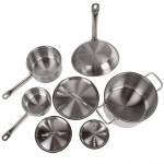 Vollrath 3822 Deluxe 7 Piece Induction Ready Stainless Steel Optio Cookware Set with 1 Qt., 2.75 Qt., 6.75 Qt. Sauce Pan with Covers, and 9.5