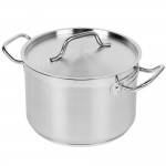 Vollrath 3822 Deluxe 7 Piece Induction Ready Stainless Steel Optio Cookware Set with 1 Qt., 2.75 Qt., 6.75 Qt. Sauce Pan with Covers, and 9.5