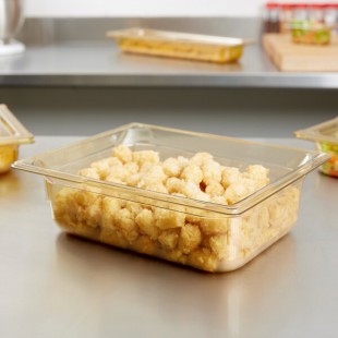 Vollrath 9024410 Super Pan® 1/2 Size Amber High Heat Plastic Food Pan - 4 Vollrath 9024410 Super Pan® 1/2 Size Amber High Heat Plastic Food Pan - 4