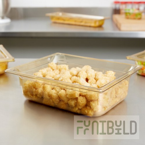 Vollrath 9024410 Super Pan® 1/2 Size Amber High Heat Plastic Food Pan - 4