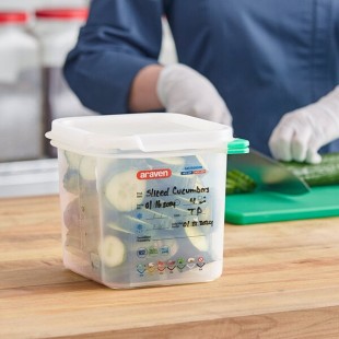 Araven 03025 1/6 Size Translucent Polypropylene Food Pan with Airtight Lid - 6
