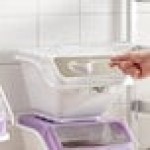 Baker's Lane 2.6 Gallon / 40 Cup Shelf Ingredient Bin with Flip Lid, Label Sheet, and Scoop