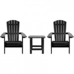 Flash Furniture Charlestown Black Faux Wood Folding Adirondack Chair Flash Furniture Charlestown Black Faux Wood Folding Adirondack Chair