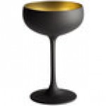 Stolzle Glisten from Global Tableware Collective 8 oz. Matte Black/Gold Coupe Glass - 6/Case