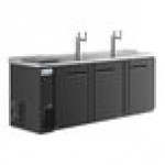 Avantco UDD-4-CT Black Kegerator / Beer Dispenser with (2) Double Tap Tower and Club Top - (3) 1/2 Keg Capacity