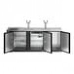 Avantco UDD-4-CT Black Kegerator / Beer Dispenser with (2) Double Tap Tower and Club Top - (3) 1/2 Keg Capacity