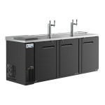 Avantco UDD-4-CT Black Kegerator / Beer Dispenser with (2) Double Tap Tower and Club Top - (3) 1/2 Keg Capacity