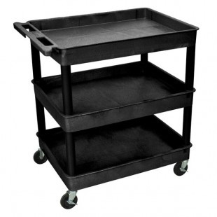 Luxor TC111-B Black 3 Tub Utility Cart - 24