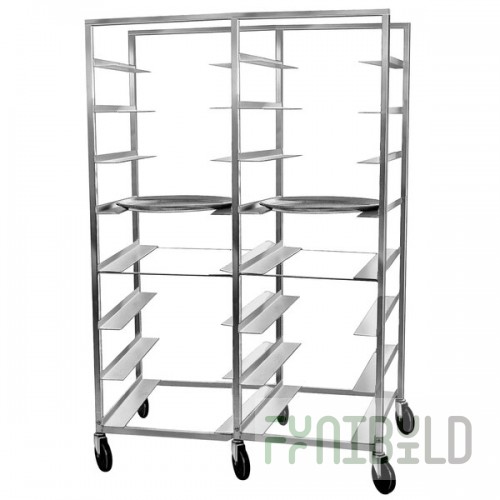 Channel AXD-OT-8D 16 Pan Double Heavy-Duty Aluminum Oval Pan Rack - Assembled