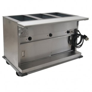 Eagle Group PHT3CB-240 Three Pan Open Well Portable Electric Hot Food Table with Sliding Doors - 240V Eagle Group PHT3CB-240 Three Pan Open Well Portable Electric Hot Food Table with Sliding Doors - 240V