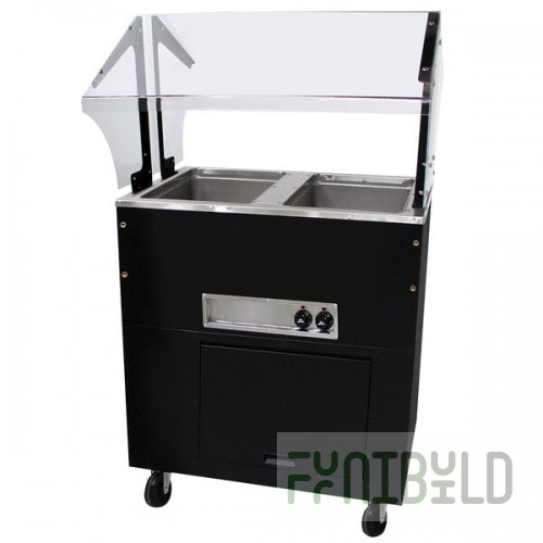 Advance Tabco BSW2-120-B-SB Enclosed Base Everyday Buffet Stainless Steel Two Pan Electric Hot Food Table - Sealed Well, 120V