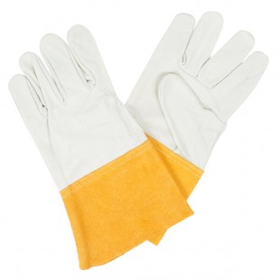 Cordova Standard Grain Leather Welder's Gloves with Russet Split Leather Cuffs - Small - Pair - 12/Pack