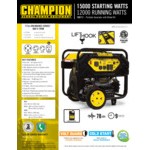 Champion Power Equipment Milwaukee Series 717 CC Gasoline-Powered Portable Generator with Electric Start 201160 - 15,000 / 12,000, 120/240V