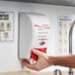 SC Johnson Professional® Sanitize SAN1LDS 1 Liter White and Red Foaming Hand Sanitizer Dispenser