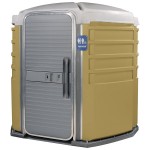 PolyJohn SA1-1006 We'll Care III Tan Wheelchair Accessible Portable Restroom - Assembled PolyJohn SA1-1006 We'll Care III Tan Wheelchair Accessible Portable Restroom - Assembled