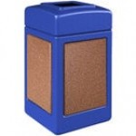 Commercial Zone 720327K StoneTec 42 Gallon Square Forest Green Open Top Decorative Waste Receptacle with Ashtone Panels Commercial Zone 720327K StoneTec 42 Gallon Square Forest Green Open Top Decorative Waste Receptacle with Ashtone Panels