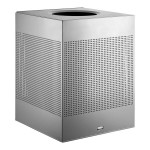 Rubbermaid® FGSC22EPLSM Silhouettes Silver Metallic Steel Designer Square Trash Can - 40 Gallon