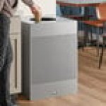 Rubbermaid® FGSC22EPLSM Silhouettes Silver Metallic Steel Designer Square Trash Can - 40 Gallon