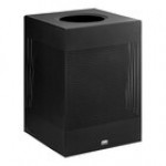 Rubbermaid® FGSC22EPLSM Silhouettes Silver Metallic Steel Designer Square Trash Can - 40 Gallon