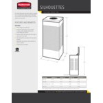 Rubbermaid® FGSC22EPLSM Silhouettes Silver Metallic Steel Designer Square Trash Can - 40 Gallon