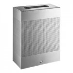 Rubbermaid® FGSC22EPLSM Silhouettes Silver Metallic Steel Designer Square Trash Can - 40 Gallon