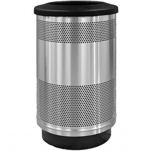 Witt Industries SC55P-01-SS-FT 55 Gallon Standard Perforated Stainless Steel Outdoor Trash Can with Flat Top Lid Witt Industries SC55P-01-SS-FT 55 Gallon Standard Perforated Stainless Steel Outdoor Trash Can with Flat Top Lid