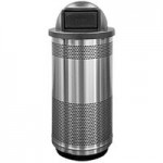 Witt Industries SC55P-01-SS-FT 55 Gallon Standard Perforated Stainless Steel Outdoor Trash Can with Flat Top Lid Witt Industries SC55P-01-SS-FT 55 Gallon Standard Perforated Stainless Steel Outdoor Trash Can with Flat Top Lid