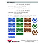 Wausau Tile TF1222 3-Stream 132 Gallon Concrete Recycling Station with Plastic Push-Door Tops