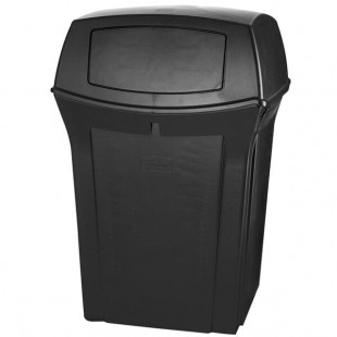 Rubbermaid® FG917188BLA Ranger Black Square Trash Can with 2 Doors 45 Gallon Rubbermaid® FG917188BLA Ranger Black Square Trash Can with 2 Doors 45 Gallon