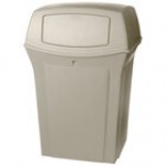 Rubbermaid® FG917188BLA Ranger Black Square Trash Can with 2 Doors 45 Gallon