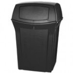 Rubbermaid® FG917188BLA Ranger Black Square Trash Can with 2 Doors 45 Gallon