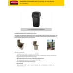 Rubbermaid® FG917188BLA Ranger Black Square Trash Can with 2 Doors 45 Gallon