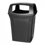 Rubbermaid® FG917188BLA Ranger Black Square Trash Can with 2 Doors 45 Gallon