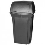 Rubbermaid® FG917188BLA Ranger Black Square Trash Can with 2 Doors 45 Gallon