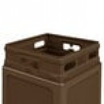 Commercial Zone 73293799 PolyTec 42 Gallon Square Brown Trash Can and Dome Lid Set Commercial Zone 73293799 PolyTec 42 Gallon Square Brown Trash Can and Dome Lid Set