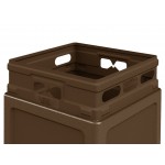 Commercial Zone 73293799 PolyTec 42 Gallon Square Brown Trash Can and Dome Lid Set Commercial Zone 73293799 PolyTec 42 Gallon Square Brown Trash Can and Dome Lid Set
