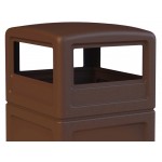 Commercial Zone 73293799 PolyTec 42 Gallon Square Brown Trash Can and Dome Lid Set Commercial Zone 73293799 PolyTec 42 Gallon Square Brown Trash Can and Dome Lid Set