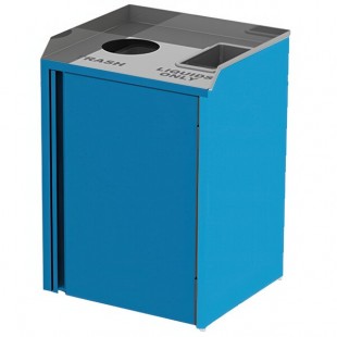 Lakeside 3420BL Rectangular Stainless Steel Liquid / Cup Refuse Station with Top Access and Royal Blue Laminate Finish - 26 1/2