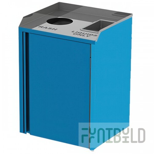 Lakeside 3420BL Rectangular Stainless Steel Liquid / Cup Refuse Station with Top Access and Royal Blue Laminate Finish - 26 1/2