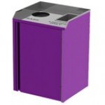 Lakeside 3420BL Rectangular Stainless Steel Liquid / Cup Refuse Station with Top Access and Royal Blue Laminate Finish - 26 1/2