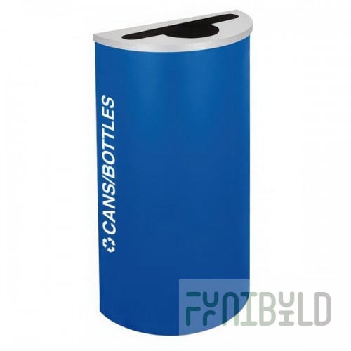 Ex-Cell Kaiser RC-KDHR-C RYX Kaleidoscope Collection Royal Blue Texture 8 Gallon Customizable Half-Round Cans / Bottles Receptacle