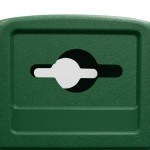 Commercial Zone 747353 Polytec 42 Gallon Forest Green Square Recycling Container and Forest Green Dome Lid with Mixed Recycling Slot