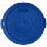 Carlisle 84102114 Bronco 20 Gallon Blue Flat Round Trash Can Lid