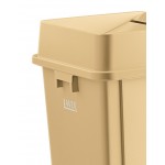 Lavex 25 Gallon Beige Square Trash Can with Drop Shot Lid Lavex 25 Gallon Beige Square Trash Can with Drop Shot Lid